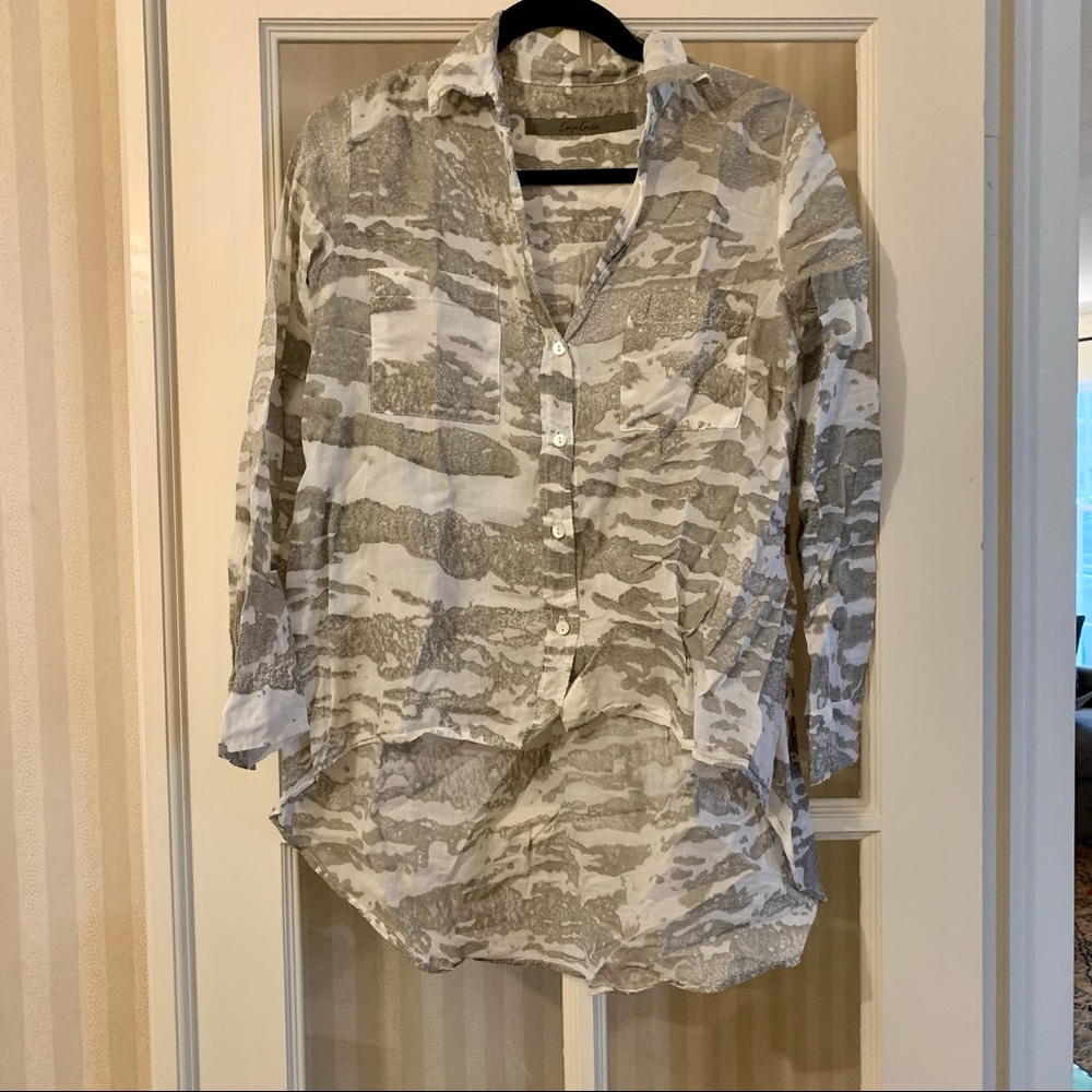 Enza Costa high low button up top